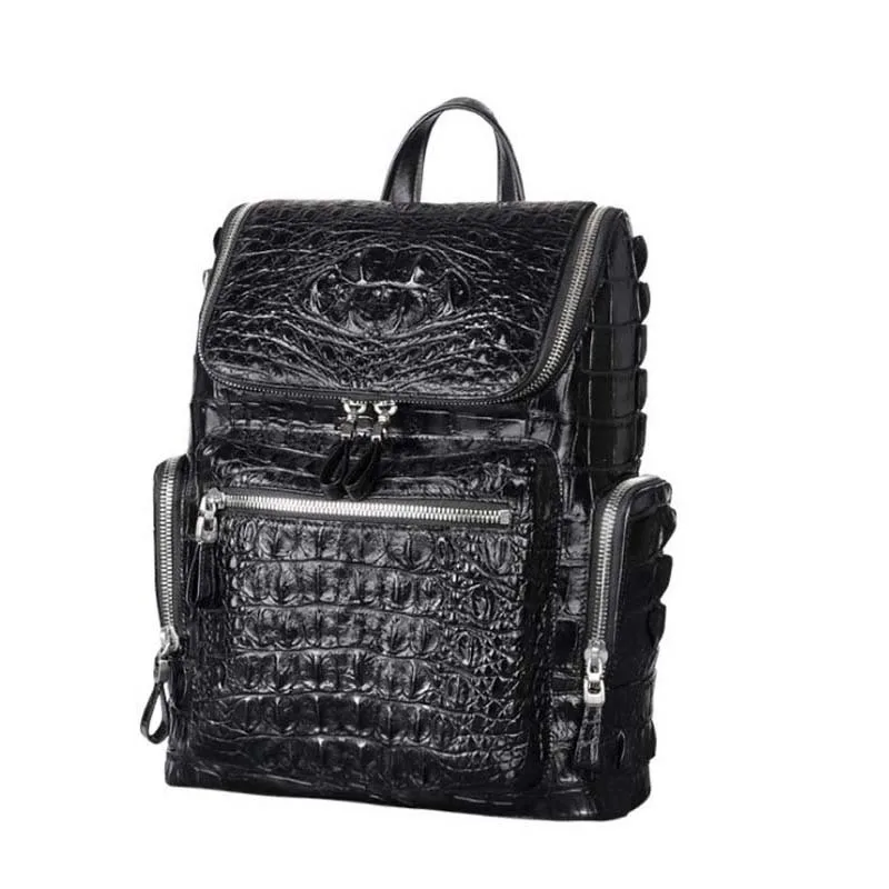 

dae New large capacity men backpack Male Thai crocodile skin travel bag 15 inches Genuine leather Men computer men backpacks