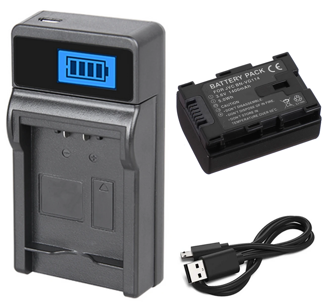 Batteria Caricabatterie Per JVC Everio GZ-HD300 GZ-HD320 GZ-MG130EK - 1000mAh Li-ion