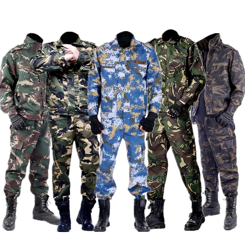 

Camouflage Trainning Exercise Clothes Jacket Pant Sets Men Tactical Clothing Army Military Uniform Forces Soldier Combat Set