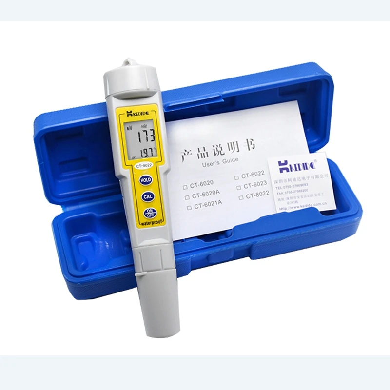 CT-8022 Type Pen ORP Meter Waterproof Durable Oxidation Reduction Potential Tester ATC 1200mV Laboratory Orp Temp Value Monitor