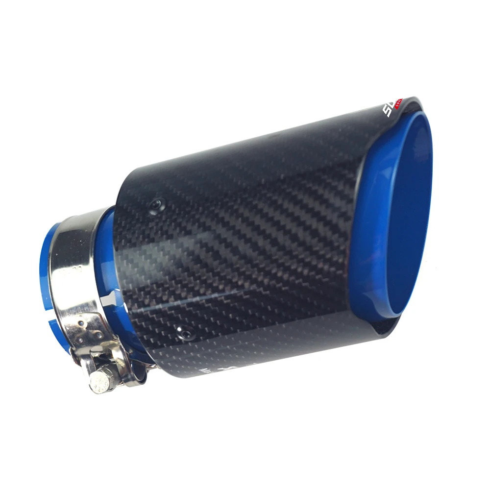 SUMSOO genuine red/blue stainless steel glossy carbon fiber car exhaust pipe  modified universal accessories muffler tail tip