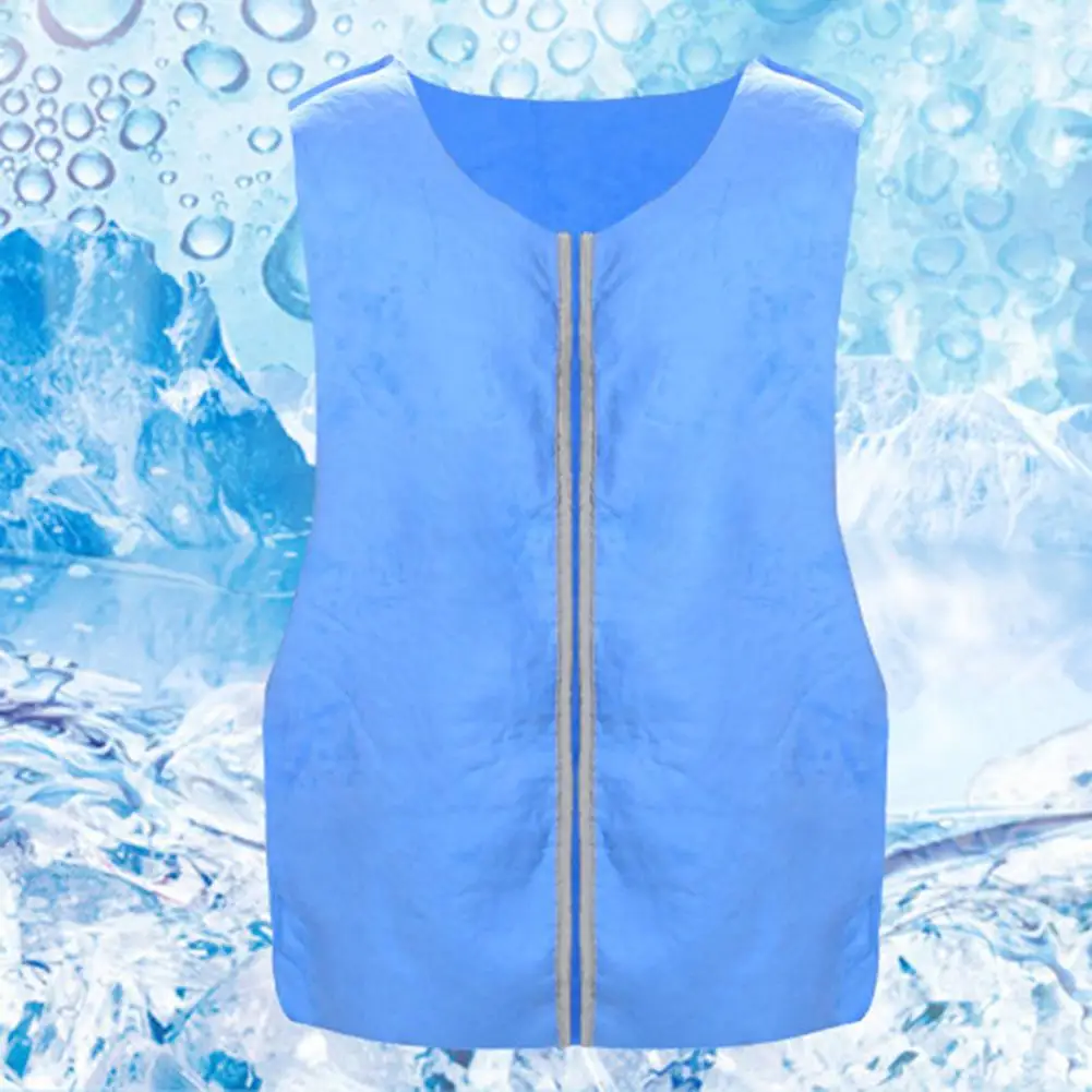 

Summer Cooling Vest Waterproof Fabric High Temperature Protective Ice Vest Outdoor Sports Work Vest For Outdoor Sports