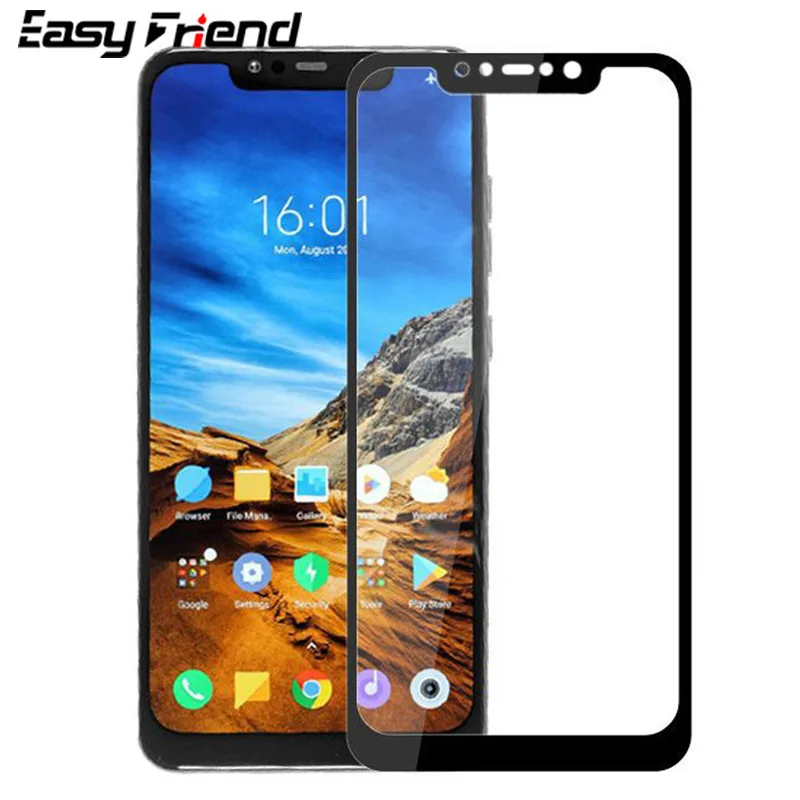 For Xiaomi Pocophone Poco F2 Pro F1 X2 Screen Protector Color Black White Protective Film Full Cover Tempered Glass