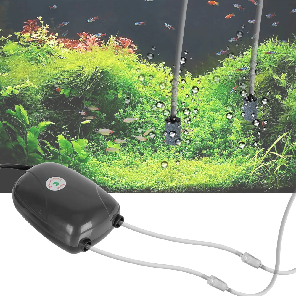 Mini akwarium natlenianie pompa do akwarium pompy powietrza pojedyncza podwójne gniazdko zwiększa sprężarkę tlenu ue Plug Quarium