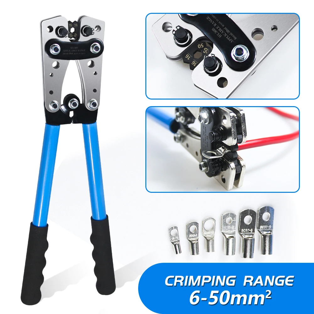 Cáp Chốt Giờ Cổng Kết Nối Crimper, Đồng Thiết Bị Đầu Cuối Nén Công Cụ 0-10AWG Nhà Máy Bán