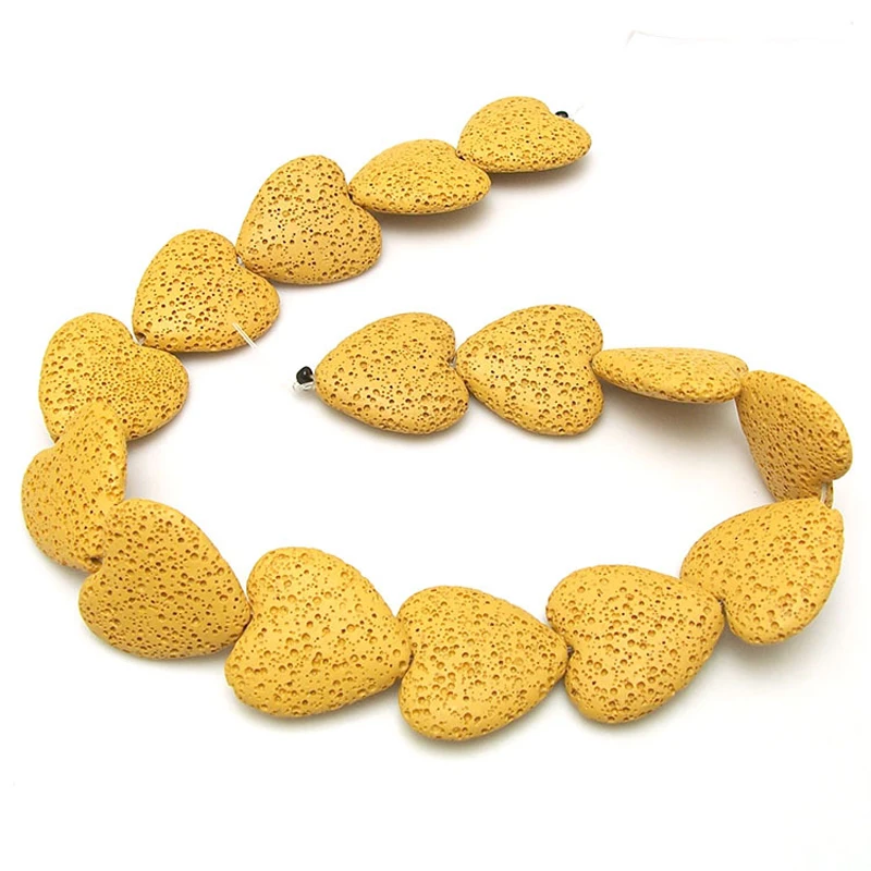 5pcs Natural Volcano Lava Stone Heart Shape 20x8mm 26x8mm Loose Crafts Beads Lot for Jewelry Making DIY Earring Findings