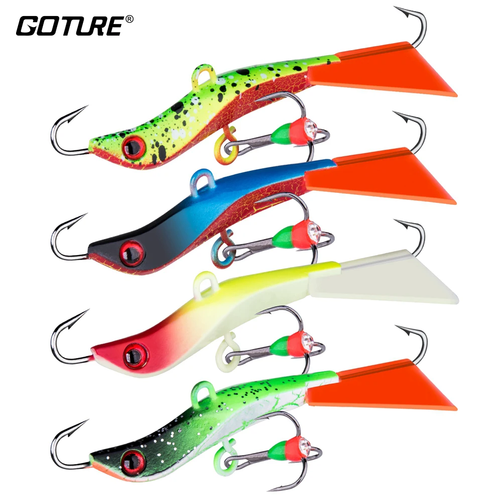 Goture 1PC Winter Fishing Ice Jig Lure Balancers Wobblers Luminous Hard Fake Artificial Bait Winter Ice Fishing Tackle 71mm 14g