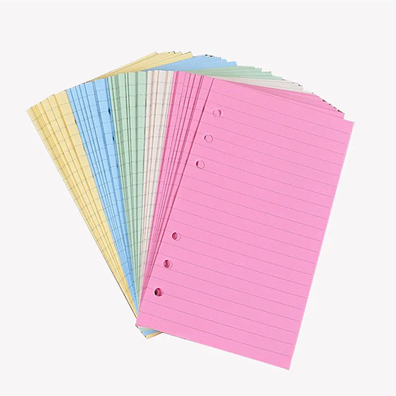 50 Sheet A5 A6 Loose-leaf Colorful Refill Inner Page Line Blank Grid Inner Page Inside Paper Stationery