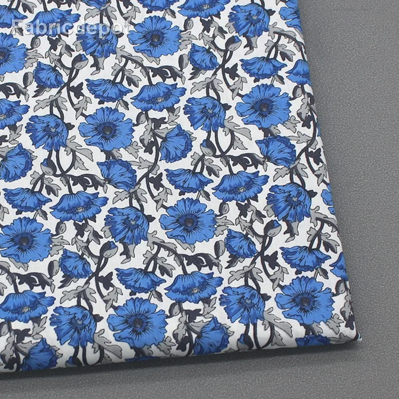 40S Summer Thin Small Fresh Cotton Printed Fabric Sewing Accessories Quilting For Dress Per Meter