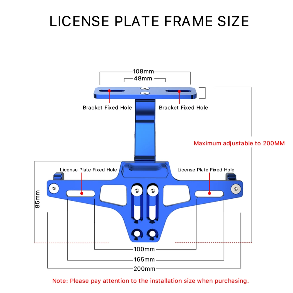 Motorcycle Rear License Plate Mount Holder with Light for HONDA CBR 125R Registration Plate Holder CNC Aluminum