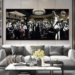 Music Singer Star Gathering Large Living Room Oil Canvas Painting Wall Art Posters and Prints For Bedroom Home Decor Unframed