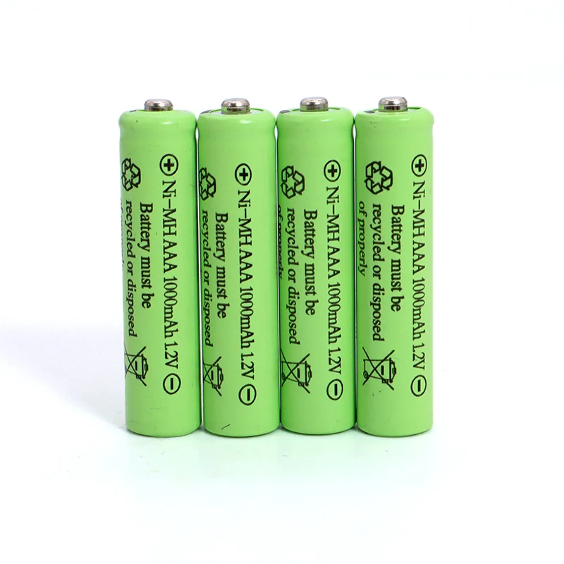 Pilas AAA de 1,2 v NI-Mh, pilas recargables de 1000mAh, de 1,2 V Ni-Mh aaa para coche eléctrico de Control remoto, juguete RC ues