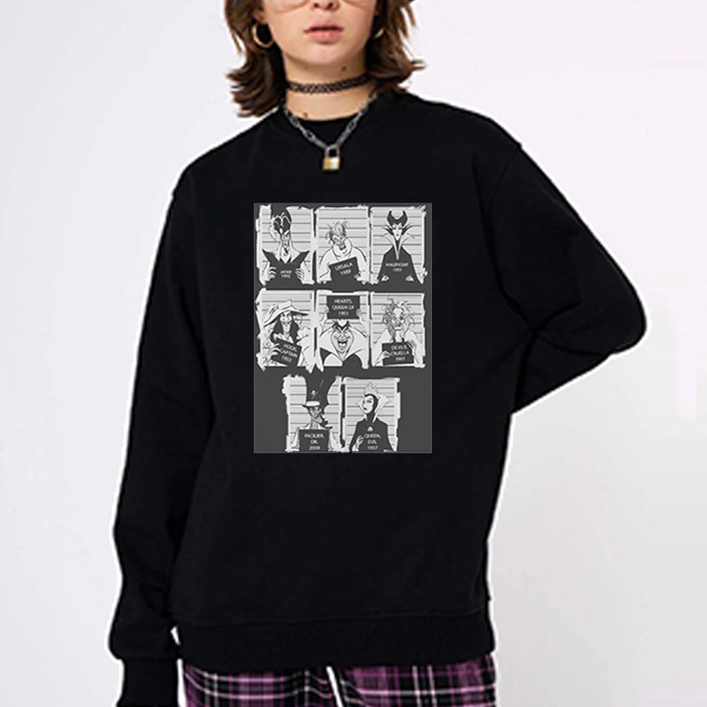 

Villains Mugshot Sweatshirt Funny Cool Shirt Unisex Baggy Boyfriend Shirt Sweatshirt Bad Girl Graphic Pullover Sweatshirt