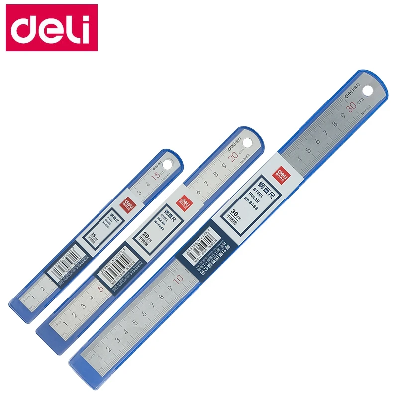 1pc Office Desk steel ruler straight ruler metal ruler stainless steel ruler 15cm 20cm 30cm 50cm