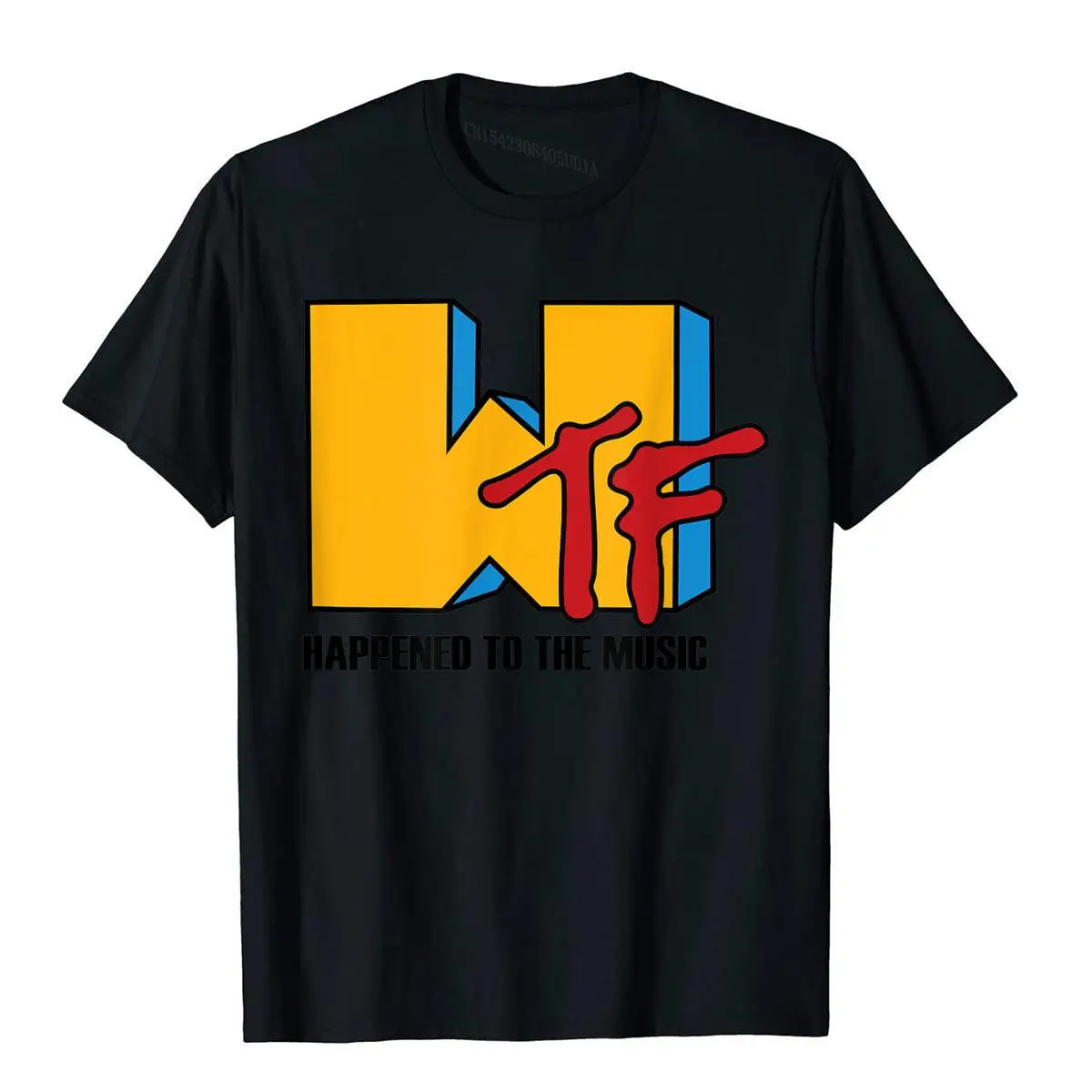 WTF Happened To Music Funny Retro 80s T-Shirt Popular Men T Shirts Funny Tops Shirts Cotton Gothic