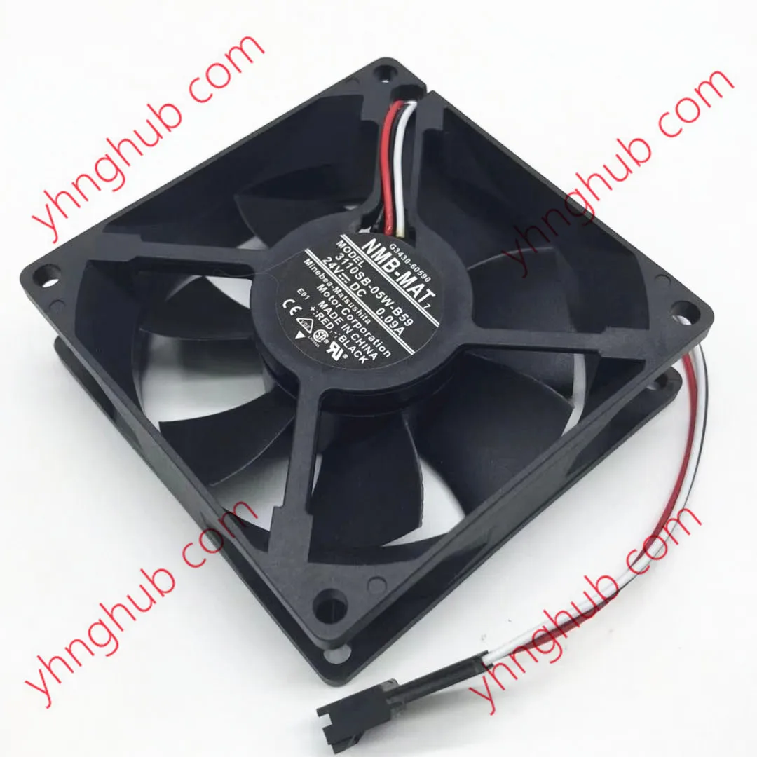 

NMB-MAT 3110SB-05W-B59 E01 DC 24V 0.09A 80x80x25mm 3-Wire Server Cooling Fan