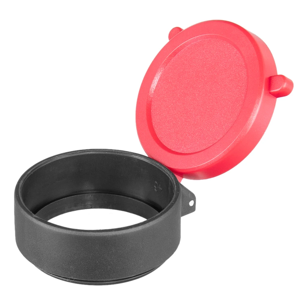 Red Rifle Scope Cover Quick Flip Spring Up Open Lens Cover Cap Eye Protect Objective Cap for Caliber 20 Sizes