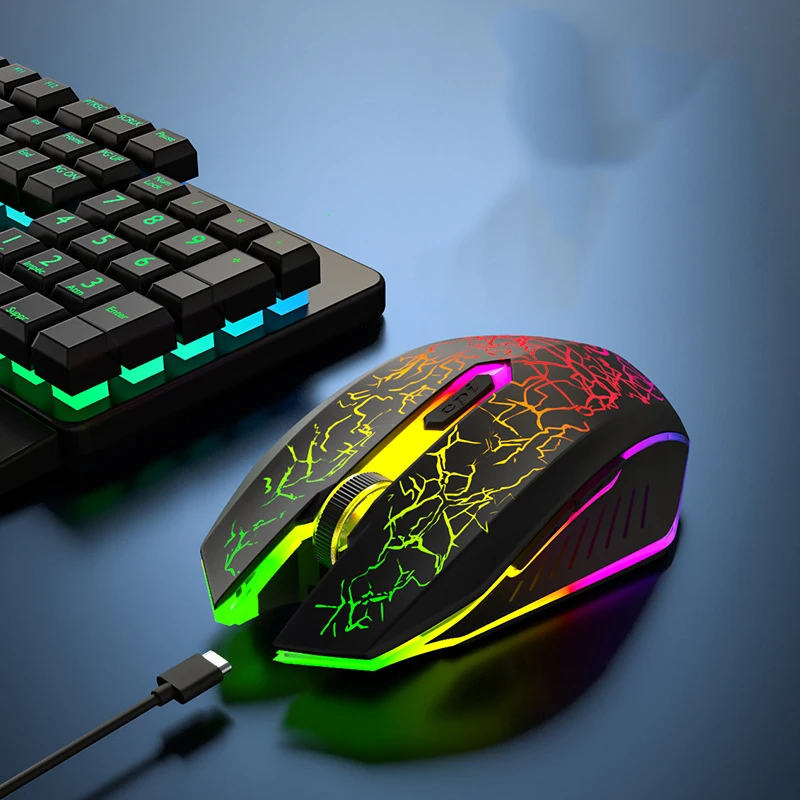 Mouse Wireless RGB Rechargeable Mouse Gamer Wireless Computer 1600 DPI Optical LED Backlit Gaming Mouse For Laptop PC