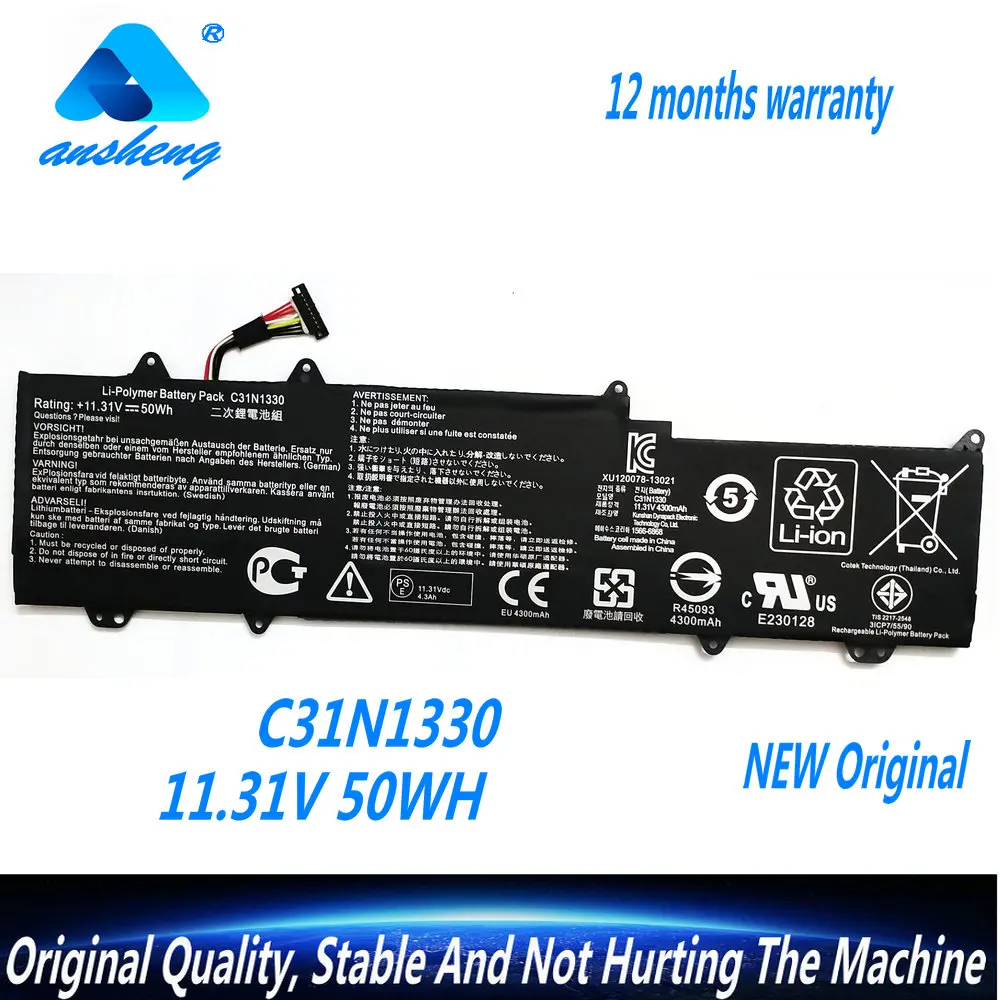 NEW C31N1330 Laptop Battery For Asus ZenBook UX32L UX32LA UX32LN UX32LN-R4053H 0B200-00070200 11.31V 50WH