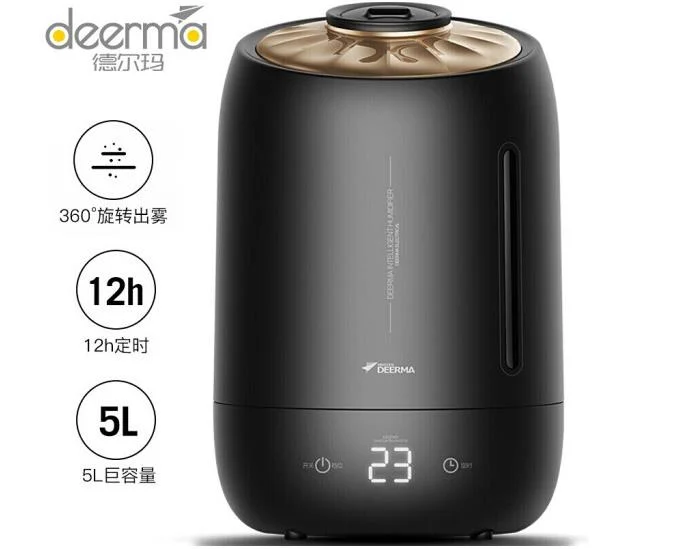 Deerma 5L humidifier large capacity silent mini office bedroom home aromatherapy air humidification DEM-F600 black 110-230-240V