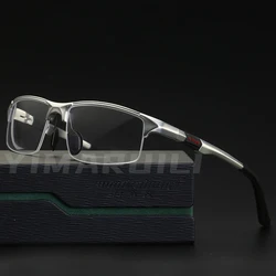 YIMARUILI Half-Frame Sports Glasses Frame Ultra-Light Aluminum-Magnesium Material Optical Prescription Glasses Frame Men Y3121