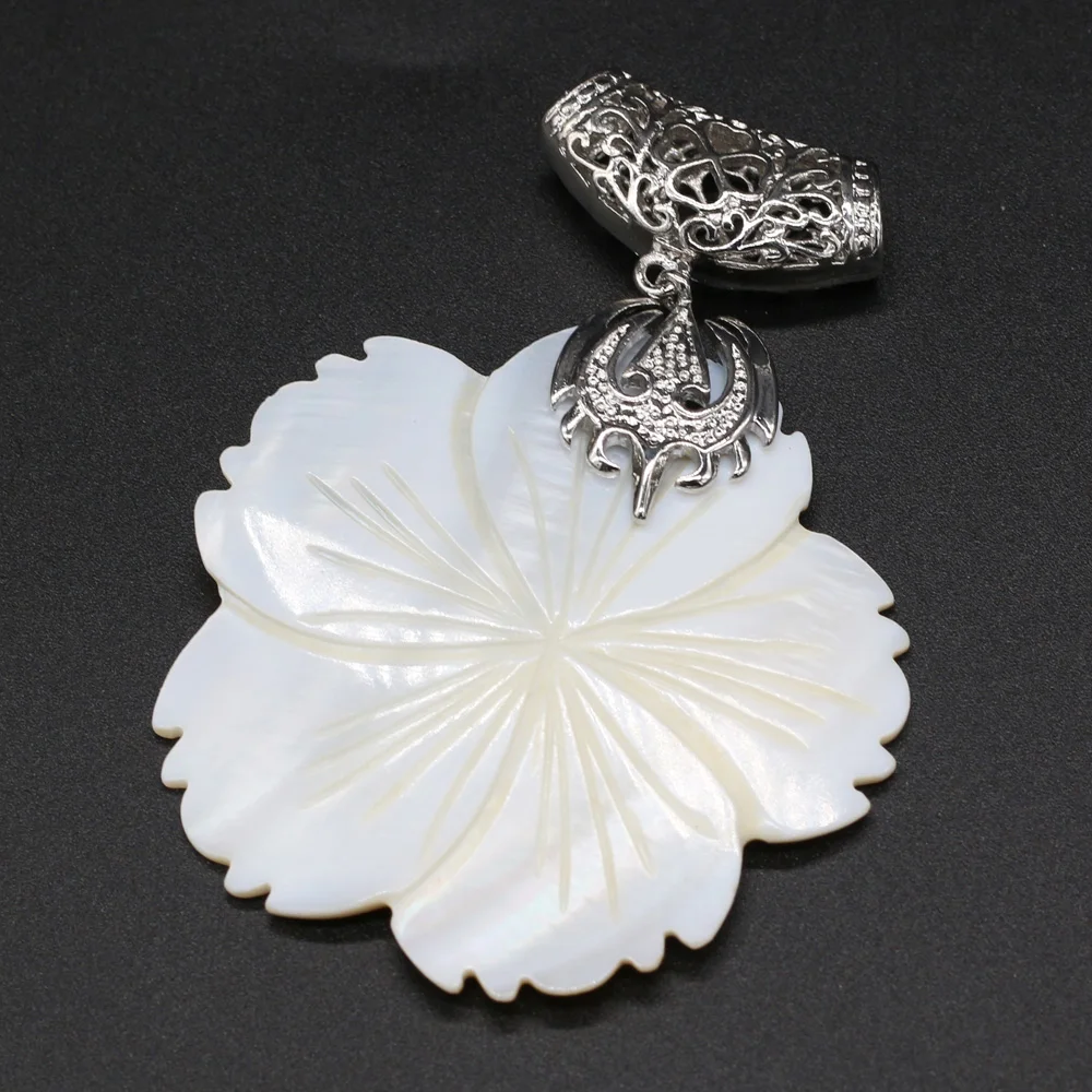 Natural Shell Pendant Flower shape Mother of Pearl Exquisite charms For jewelry making DIY Necklace earring accessories