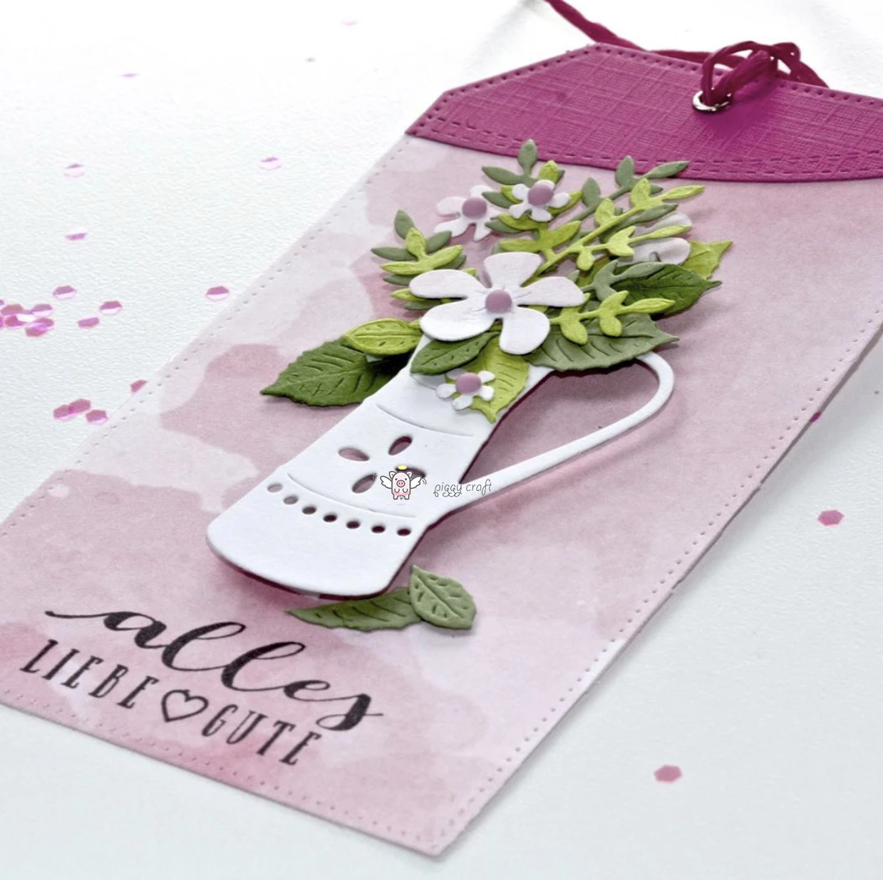 Piggy Craft metal cutting dies cut die mold Flower leaf pot basket Scrapbook paper craft knife mould blade punch stencils dies