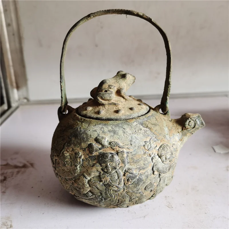 China Old Bronze Collection Comes From Rural Bronze Statues Copper Wine Pot