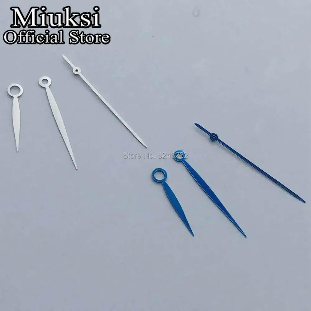 Miuksi silver blue watch hands fit Miyota 8215 8205 821A Mingzhu DG2813 3804 Seagull 1612 movement