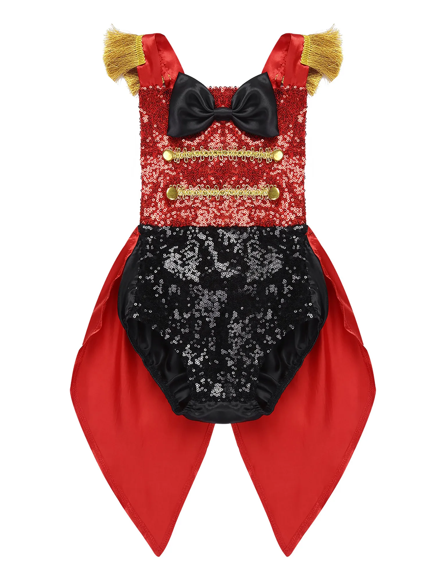 Infant Baby Girls Ringmaster Circus Costume Rompers Sequined Bowknot Leotard with Top Hat for Halloween Cosplay Party Dress Up