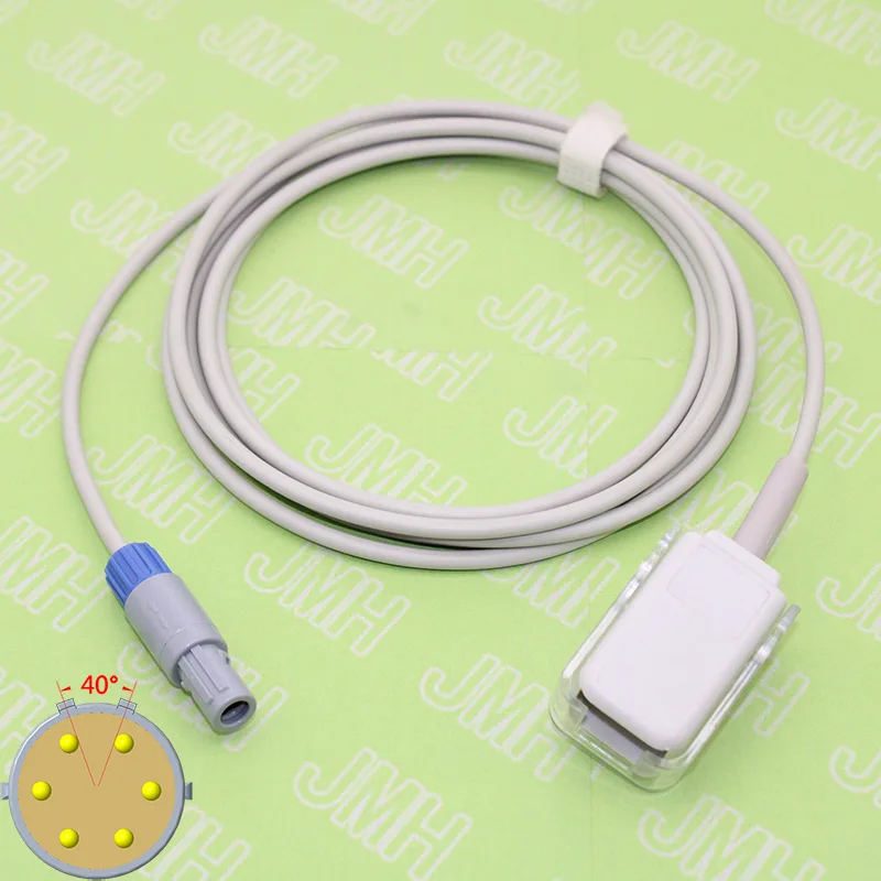 Compatible with Advanced PM2000 A-Pro Pulse Oximeter of spo2 sensor extension cable,6pin 40 degree to DB9.