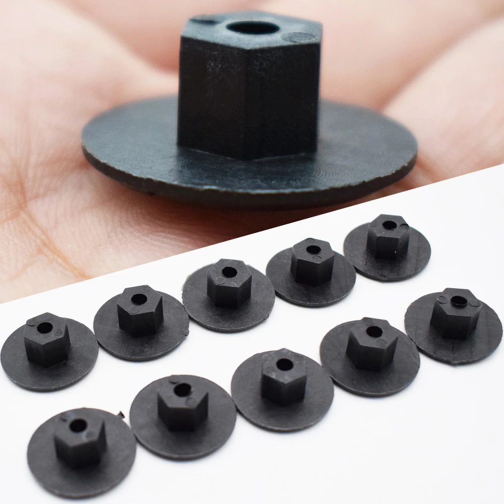 10Pcs 4mm Plastic Fastener Nut For Mercedes Benz Fender Mud Flap Splash Guard Wheel Arch Bumper Panel Retainer Clip Rivet