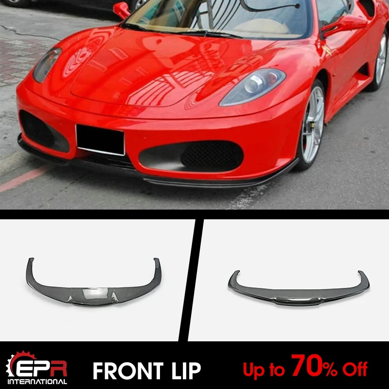 

For Ferrari F430 P TYPE Carbon Glossy Front Lip Bumper Under Spoiler Splitter Exteior Accessories kit