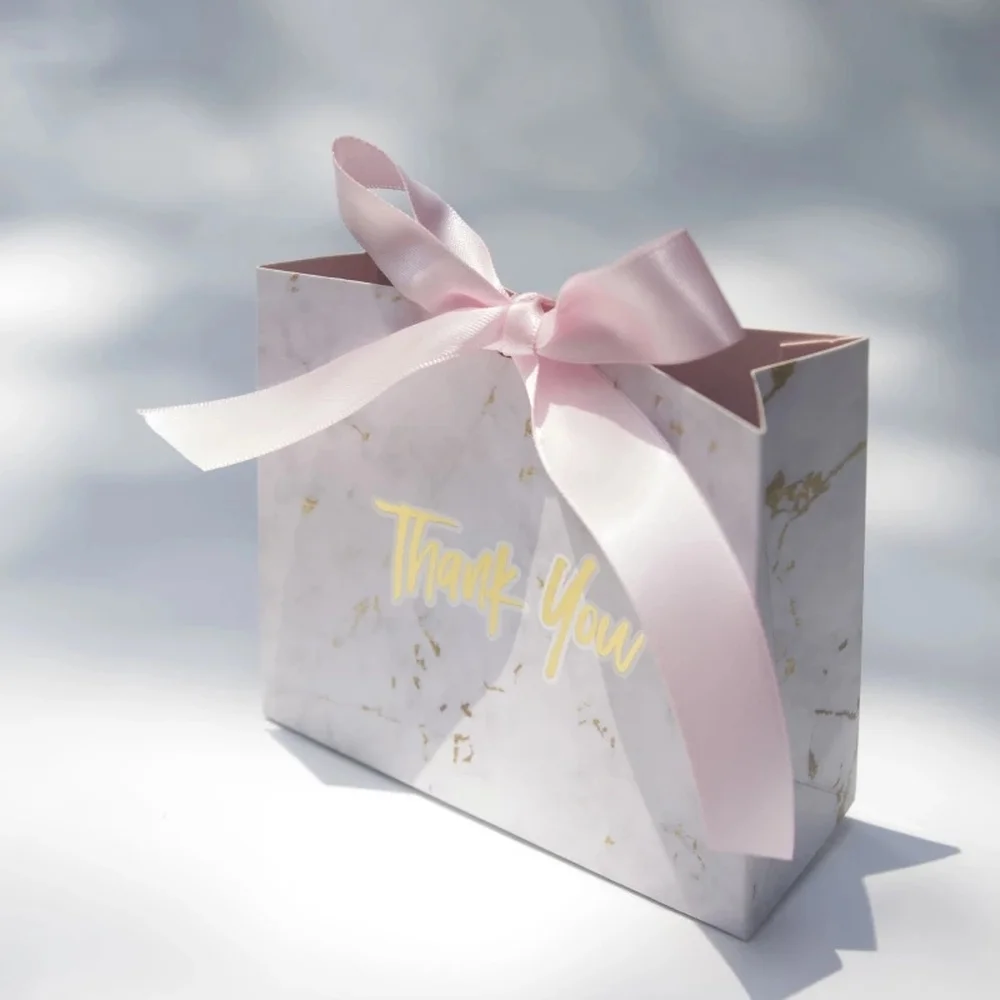 

Gift Bags Packaging Creative Mini Grey Marble Paper Bag For Party Baby Shower Chocolate Bag Packaging Wedding Favours Box