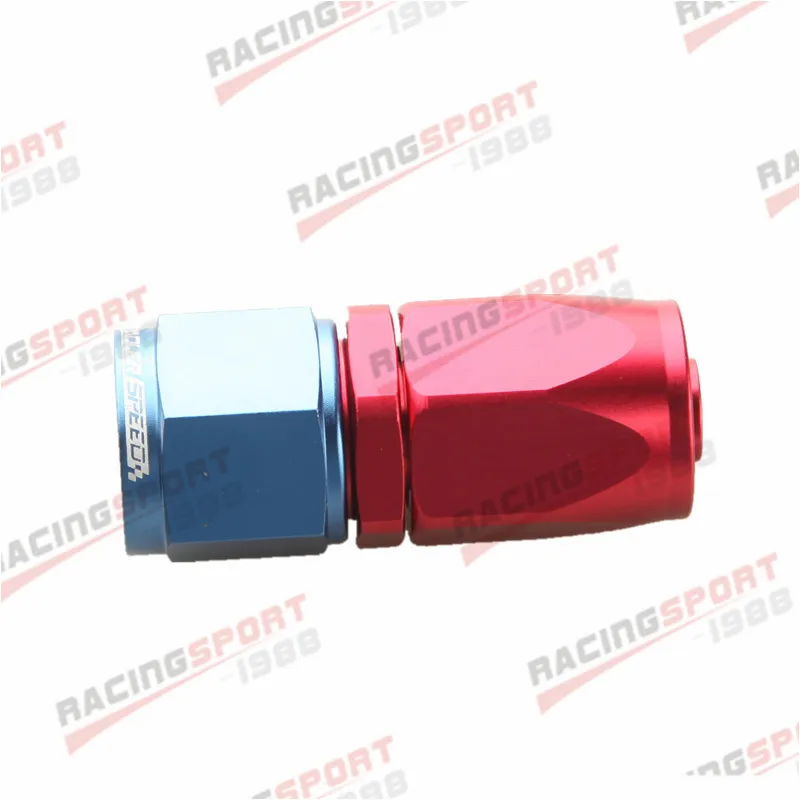 

-8 AN AN8 AN-8 Straight Swivel Oil Fuel Line Hose End Fitting Adaptor Red/Blue
