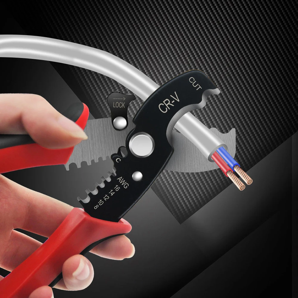 WISEUP Multifunctional Wire Stripper Pliers Crimper Hardware Tools Electricity Cables Wire Cutting Scissors Crimping Pliers