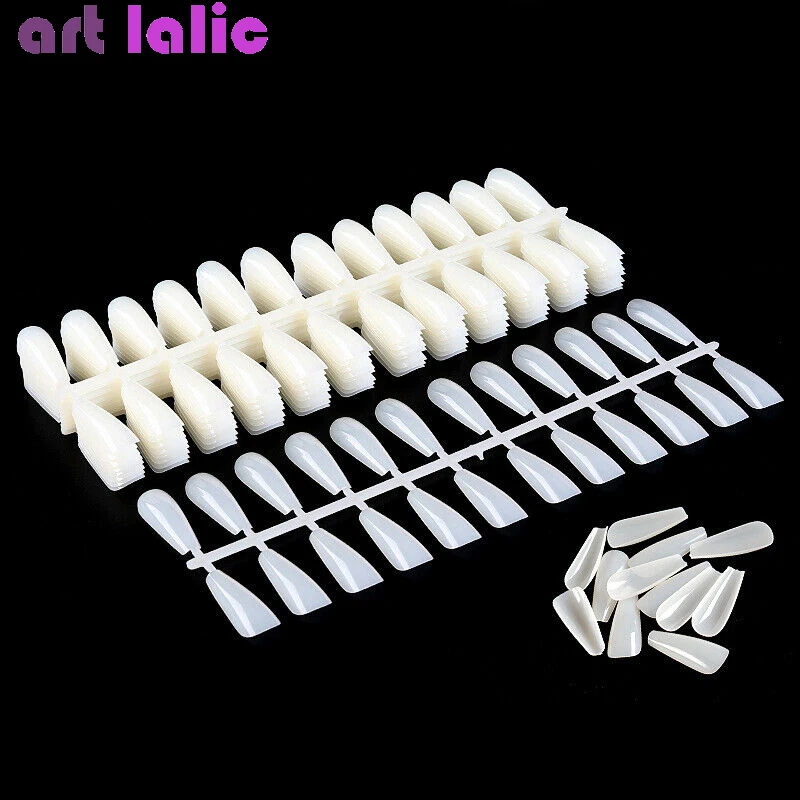 240 Stück extra lange Sarg-Kunstnägel aus Acryl, vollständige Abdeckung, UV-Gel, schnelle Aufbau-Falschnägel-Set für Maniküre-Verlängerung – Detail 1