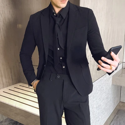 Rosa Mans Suits Per La Cerimonia Nuziale Smoking Best Uomo Dello Sposo Indossare Giacca e Cravatta Cena Abiti Prom Abiti Da Sera 2 Pezzi (giacca + Pantaloni)