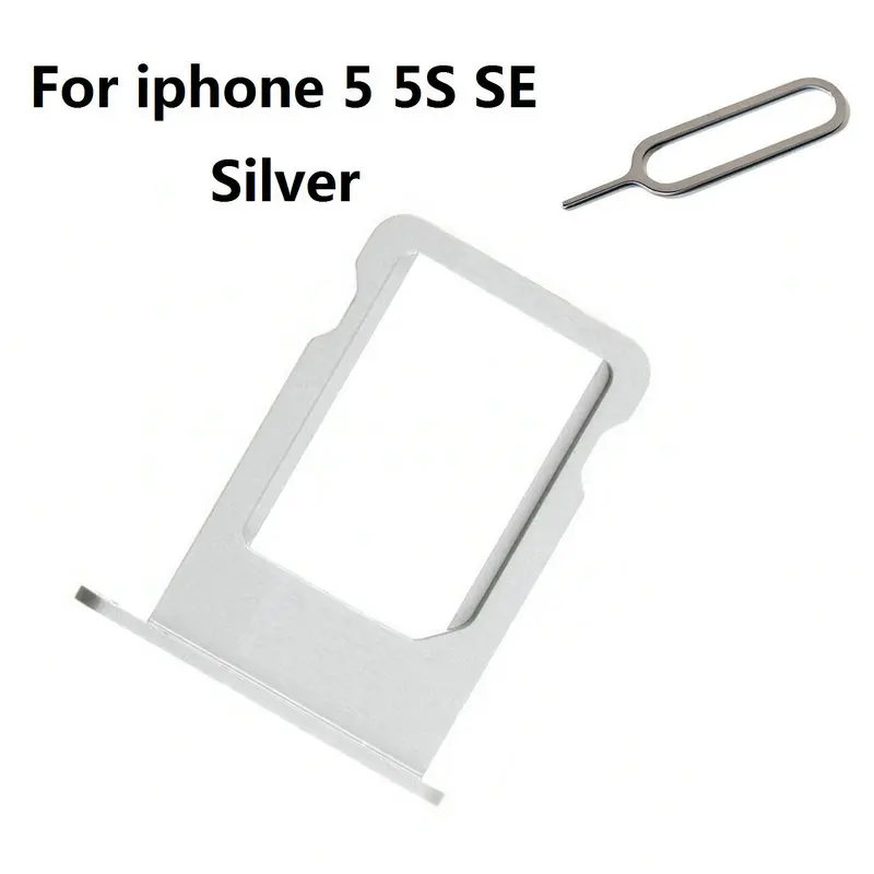 New Sim Card Tray Slot Holder+Eject Pin for iPhone 3 3GS 4 4S 5 5S SE 5C