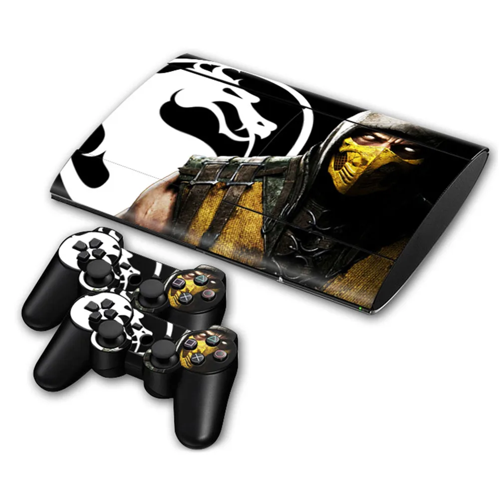 Cool Design Skin Sticker Controllers and Console For PS3 Super slim 4000 Wrap Cover