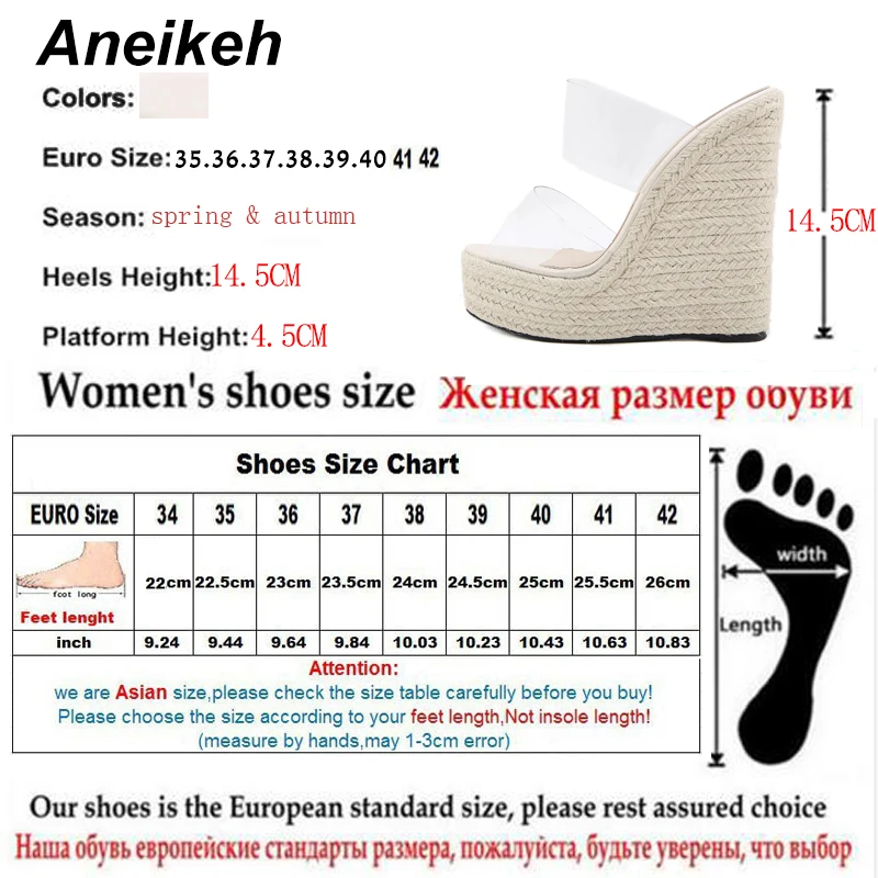 Aneikeh 2024 estate scarpe da donna pantofole diapositive PVC Concise Platform zeppe Slip-On Party punta tonda taglia 35-42 bianco