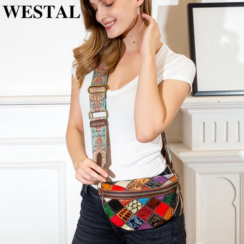 WESTAL Random Mini Women\'s Shoulder Bags Genuine Leather Messenger Bags for Women Small Bags 088