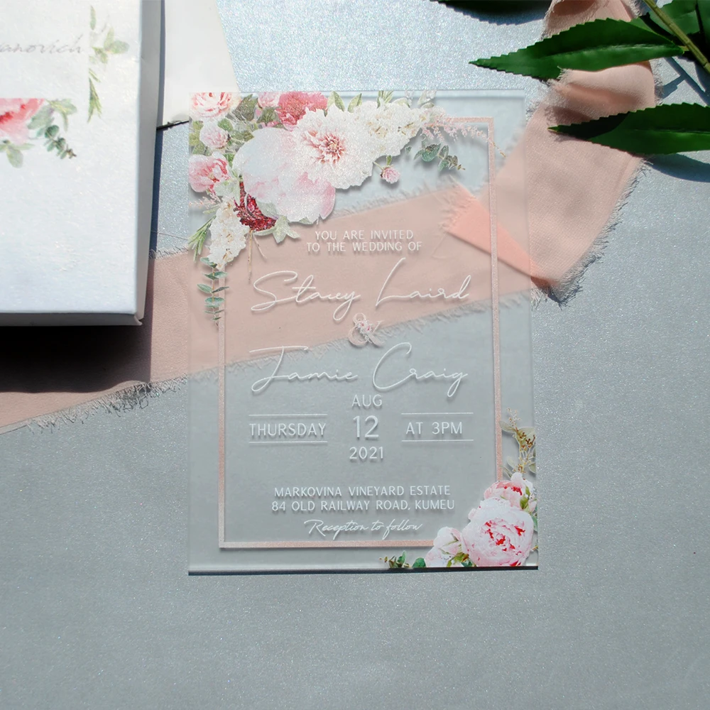 Sample Transparent Acrylic,Mirror Card,Black Wedding Invitations,Birthday,Menu Invitation High Quality UV Printing Eco-Friendly