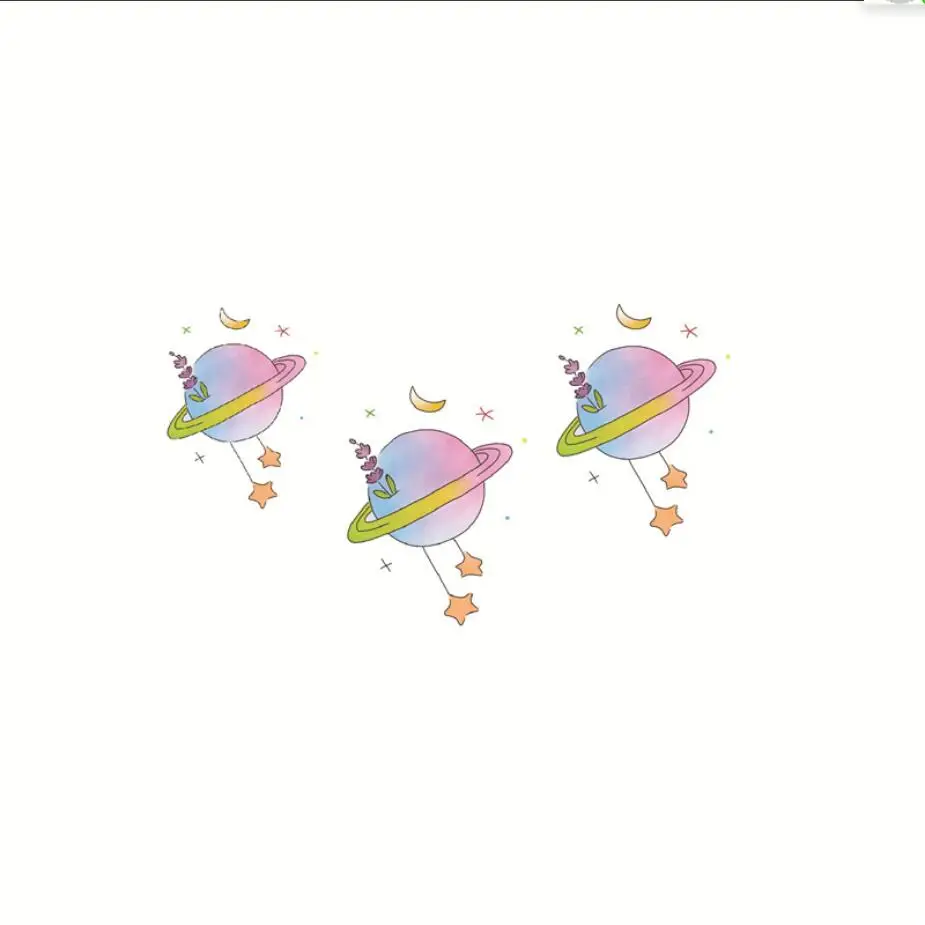 1PC Colorful Star Space Temporary Tatoo Kid Women Men Fake Tattoo Sticker Small Tattoos Body Art Decal T1976