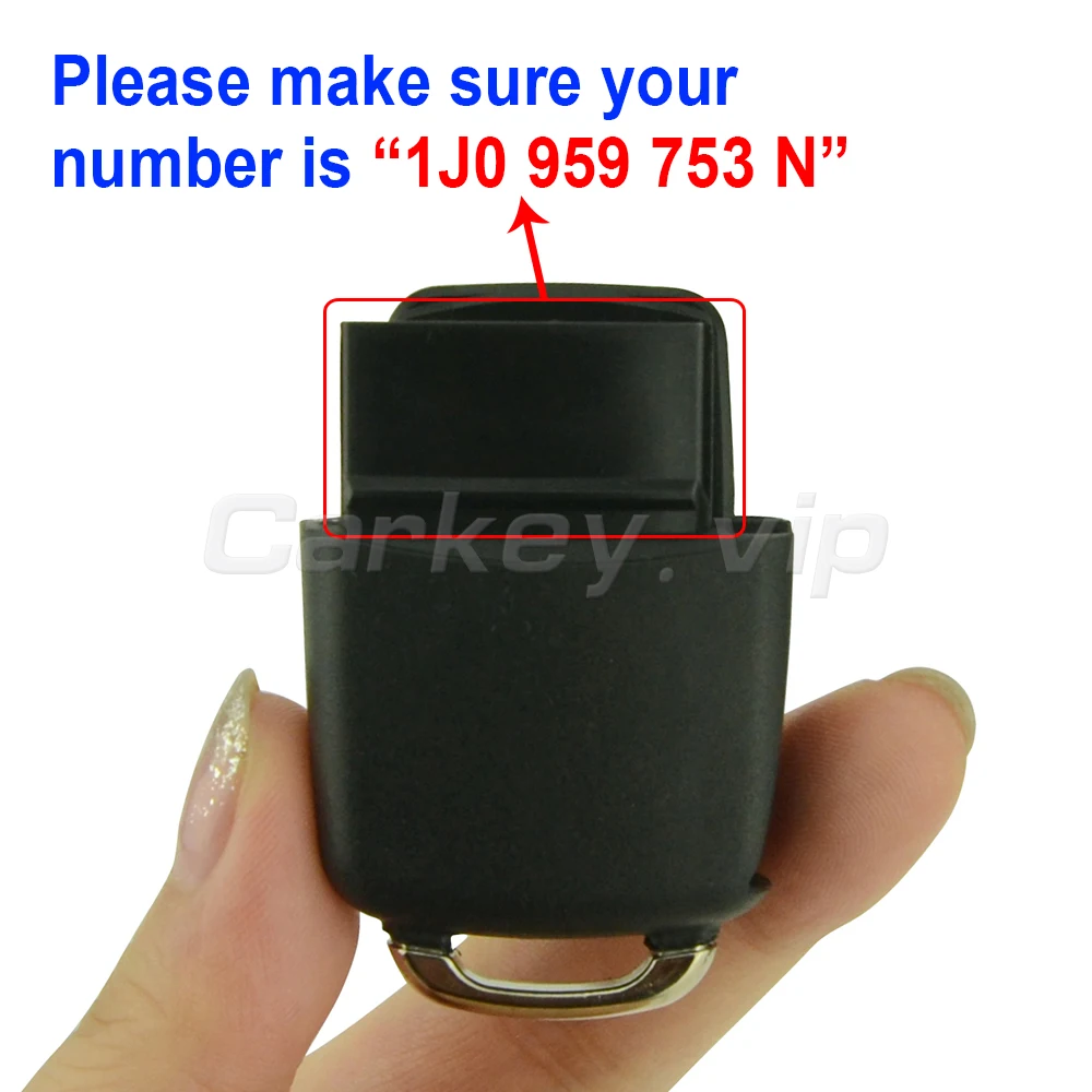 Remotekey 1J0959753N 3 Button ID48 Chip 433 Mhz Flip Car Remote Key HU66 For VW Volkswagen Golf Lupo Passat Polo 2000