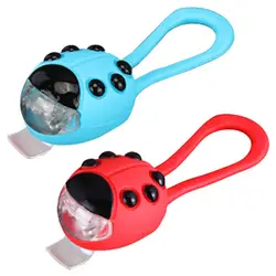 Bike Headlight Universal Children Bicycle Cute Ladybug Shape Front Lamp Stroller Scooter Ultralight Flashlight Head Lamps