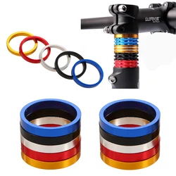 4pcs 5mm Mountain Bike Front Fork Cycling Aluminum Alloy Bike Stem Handlebar Spacing Pad Spacer Bike Headset Ring Washer