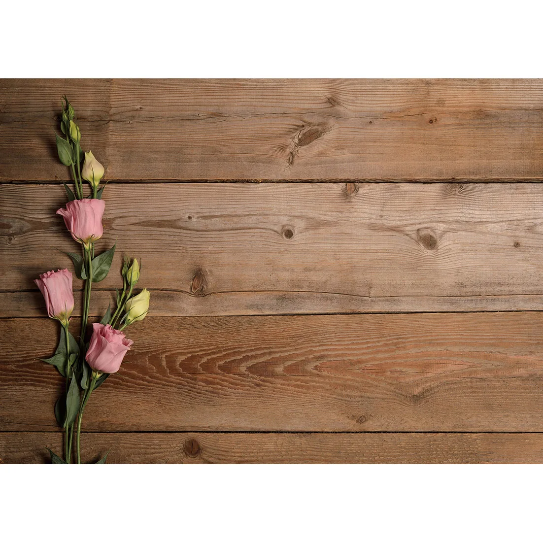 Wooden Plank Board Eustoma Photography Backgrounds Photocall Customized Photo Studio Backdrop for Children Baby Famiy Photophone