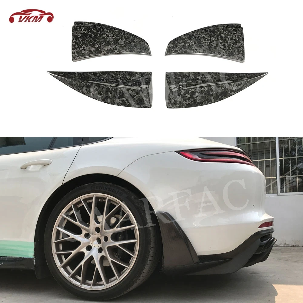 

Forged Carbon Fiber Rear Lip Aprons Dry Carbon Side Bumper Splitters Spoiler For Porsche Panamera 971 2017 2018 2019