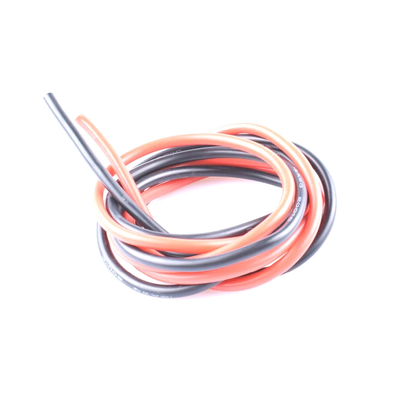 2 meter/lot 6awg 8awg 10awg 12awg 14awg 16awg 18awg 20awg super soft flexible factory made electric copper silicone wire cable